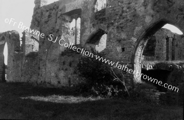 ABBEY REMAINS OF CHURCH S.WALL WITH BLOCKED ARCHES FROM N.W.